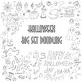 Big vector doodle set, holiday halloween, Royalty Free Stock Photo